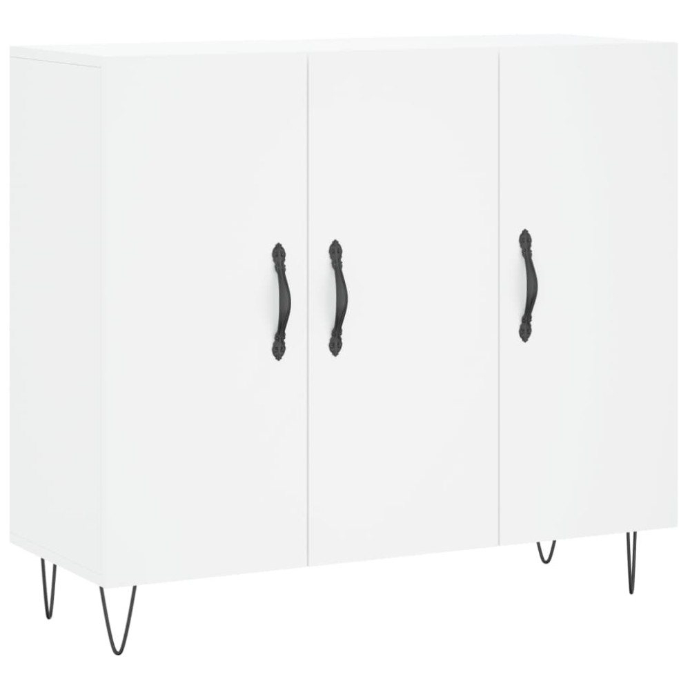 vidaXL Dulap, alb, 90x34x80 cm, lemn compozit
