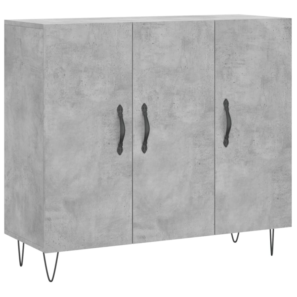 vidaXL Dulap, gri beton, 90x34x80 cm, lemn compozit