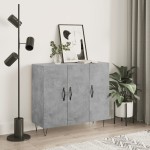 vidaXL Dulap, gri beton, 90x34x80 cm, lemn compozit