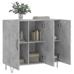 vidaXL Dulap, gri beton, 90x34x80 cm, lemn compozit