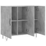 vidaXL Dulap, gri beton, 90x34x80 cm, lemn compozit