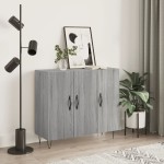 vidaXL Dulap, gri sonoma, 90x34x80 cm, lemn compozit vidaXL Dulap, gri sonoma, 90x34x80 cm, lemn compozit