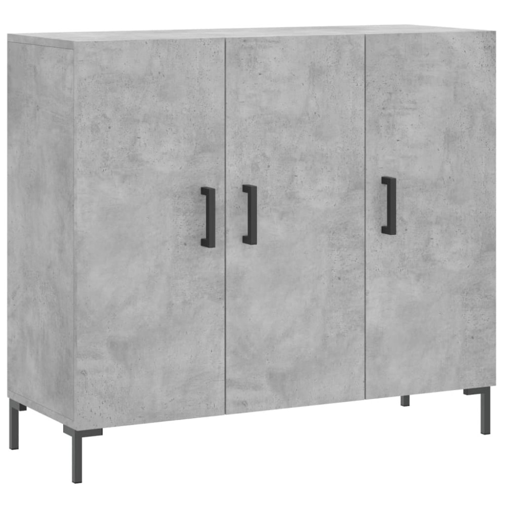 vidaXL Dulap, gri beton, 90x34x80 cm, lemn compozit