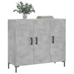 vidaXL Dulap, gri beton, 90x34x80 cm, lemn compozit vidaXL Dulap, gri beton, 90x34x80 cm, lemn compozit