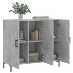 vidaXL Dulap, gri beton, 90x34x80 cm, lemn compozit vidaXL Dulap, gri beton, 90x34x80 cm, lemn compozit