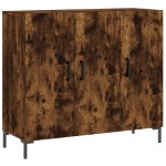 vidaXL Dulap, stejar fumuriu, 90x34x80 cm, lemn compozit