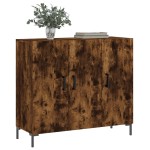 vidaXL Dulap, stejar fumuriu, 90x34x80 cm, lemn compozit