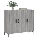 vidaXL Dulap, gri sonoma, 90x34x80 cm, lemn compozit