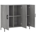 vidaXL Dulap, gri sonoma, 90x34x80 cm, lemn compozit