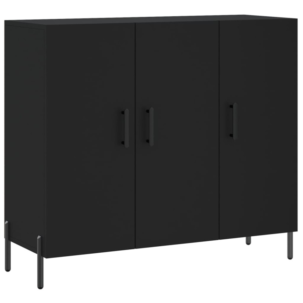 vidaXL Dulap, negru, 90x34x80 cm, lemn compozit
