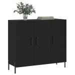 vidaXL Dulap, negru, 90x34x80 cm, lemn compozit