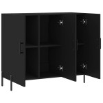 vidaXL Dulap, negru, 90x34x80 cm, lemn compozit