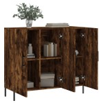 vidaXL Dulap, stejar fumuriu, 90x34x80 cm, lemn compozit
