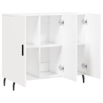 vidaXL Dulap, alb, 90x34x80 cm, lemn compozit