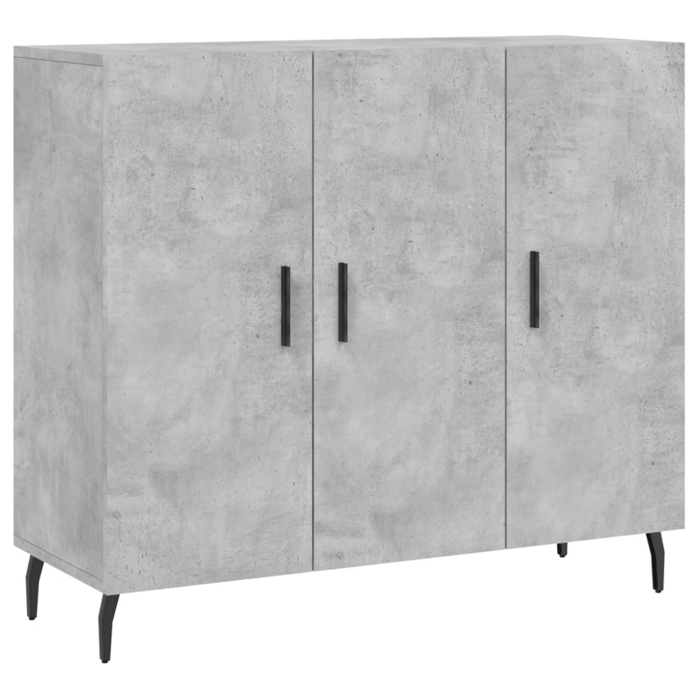 vidaXL Dulap, gri beton, 90x34x80 cm, lemn compozit