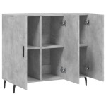 vidaXL Dulap, gri beton, 90x34x80 cm, lemn compozit vidaXL Dulap, gri beton, 90x34x80 cm, lemn compozit