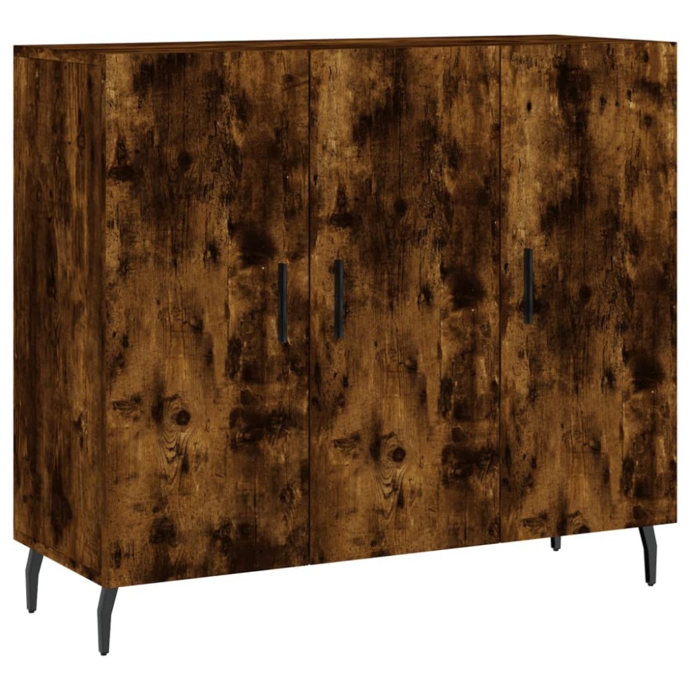 vidaXL Dulap, stejar fumuriu, 90x34x80 cm, lemn compozit