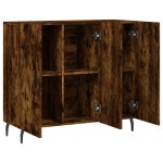vidaXL Dulap, stejar fumuriu, 90x34x80 cm, lemn compozit