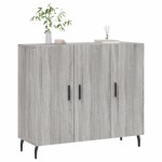 vidaXL Dulap, gri sonoma, 90x34x80 cm, lemn compozit