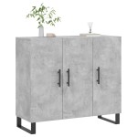 vidaXL Dulap, gri beton, 90x34x80 cm, lemn compozit