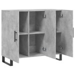 vidaXL Dulap, gri beton, 90x34x80 cm, lemn compozit