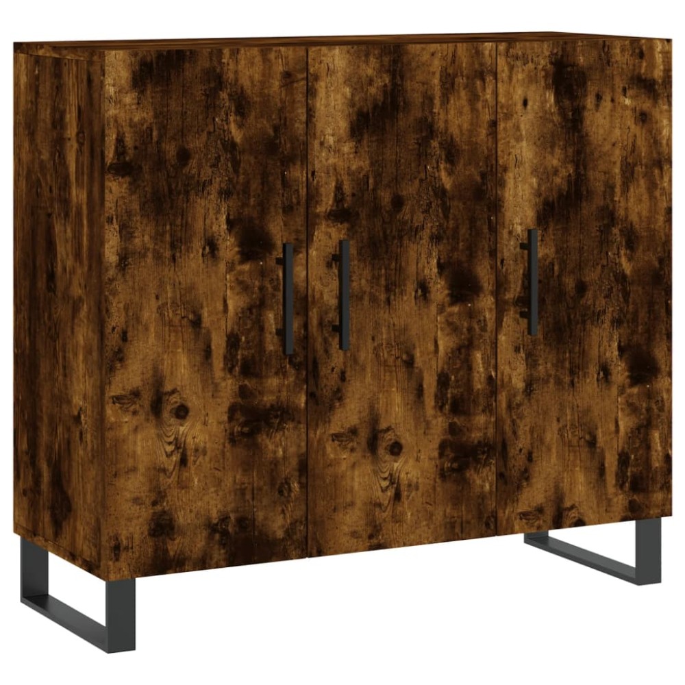 vidaXL Dulap, stejar fumuriu, 90x34x80 cm, lemn compozit