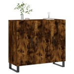 vidaXL Dulap, stejar fumuriu, 90x34x80 cm, lemn compozit