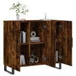 vidaXL Dulap, stejar fumuriu, 90x34x80 cm, lemn compozit
