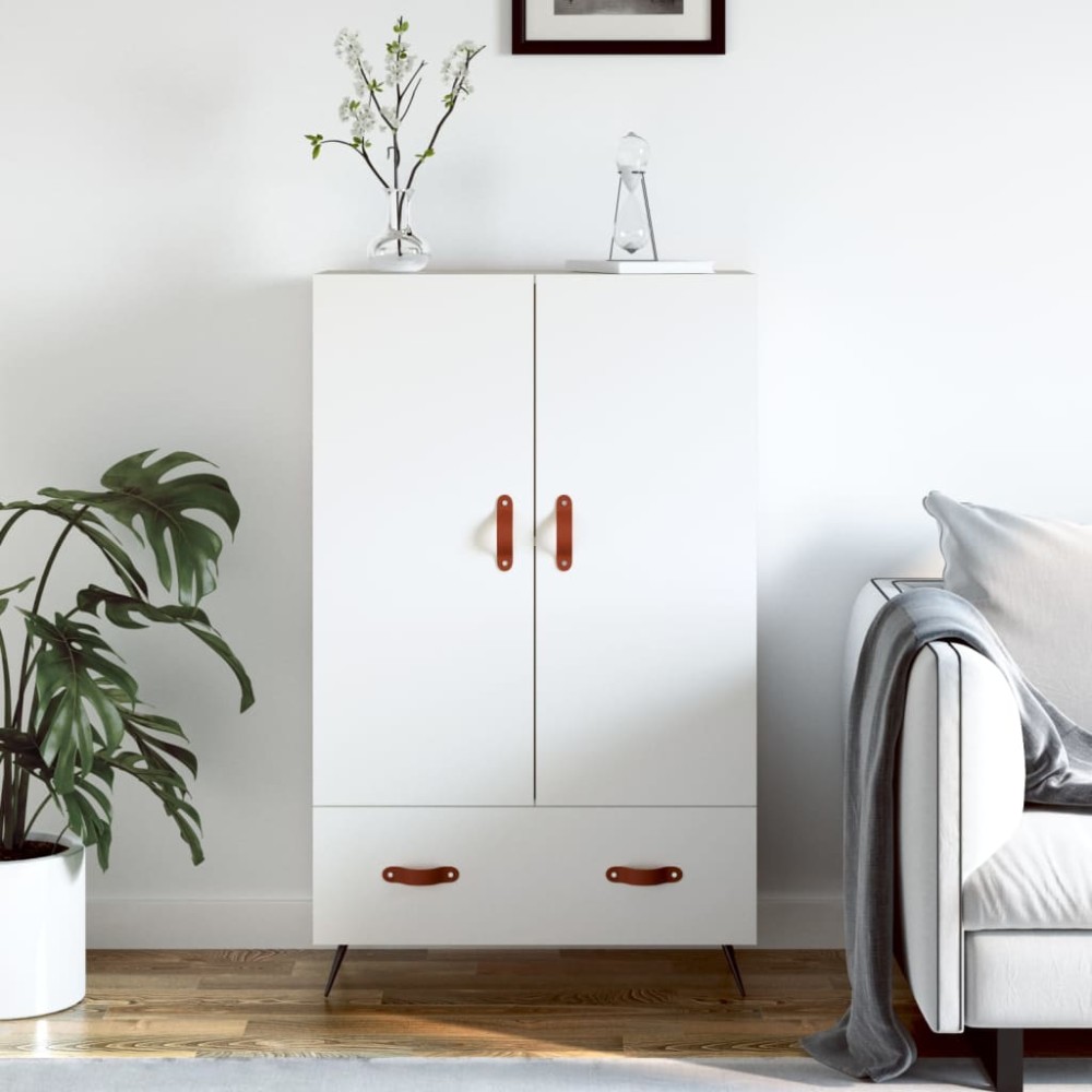 vidaXL Dulap înalt, alb, 69,5x31x115 cm, lemn prelucrat
