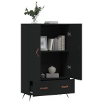 vidaXL Dulap înalt, negru, 69,5x31x115 cm, lemn prelucrat vidaXL Dulap înalt, negru, 69,5x31x115 cm, lemn prelucrat