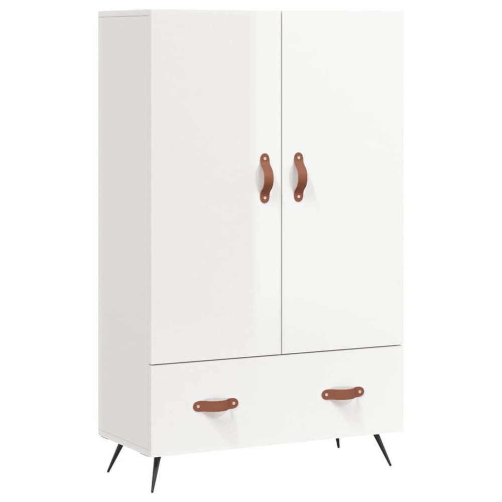 vidaXL Dulap înalt, alb extralucios, 69,5x31x115 cm, lemn prelucrat