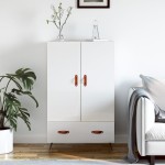 vidaXL Dulap înalt, alb extralucios, 69,5x31x115 cm, lemn prelucrat vidaXL Dulap înalt, alb extralucios, 69,5x31x115 cm, lemn prelucrat