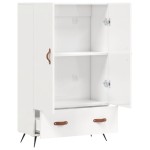 vidaXL Dulap înalt, alb extralucios, 69,5x31x115 cm, lemn prelucrat vidaXL Dulap înalt, alb extralucios, 69,5x31x115 cm, lemn prelucrat