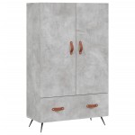 vidaXL Dulap înalt, gri beton, 69,5x31x115 cm, lemn compozit