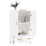 vidaXL Dulap înalt, alb, 69,5x31x115 cm, lemn prelucrat