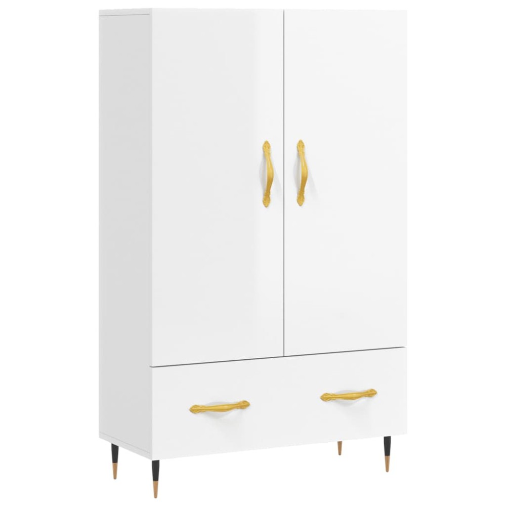 vidaXL Dulap înalt, alb extralucios, 69,5x31x115 cm, lemn prelucrat