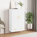 vidaXL Dulap înalt, alb extralucios, 69,5x31x115 cm, lemn prelucrat vidaXL Dulap înalt, alb extralucios, 69,5x31x115 cm, lemn prelucrat