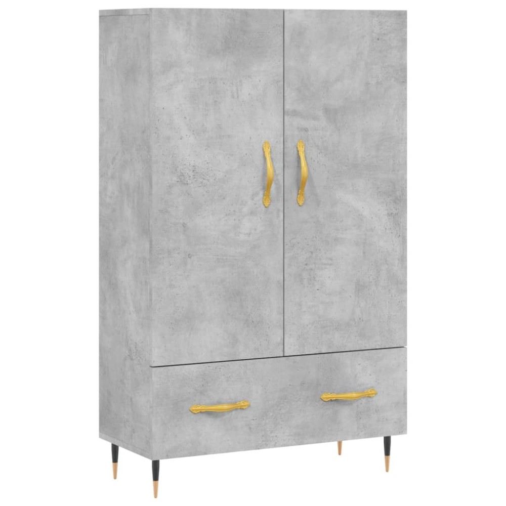 vidaXL Dulap înalt, gri beton, 69,5x31x115 cm, lemn prelucrat