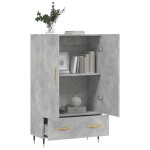 vidaXL Dulap înalt, gri beton, 69,5x31x115 cm, lemn prelucrat