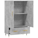 vidaXL Dulap înalt, gri beton, 69,5x31x115 cm, lemn prelucrat