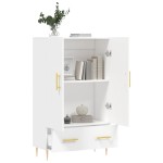 vidaXL Dulap înalt, alb, 69,5x31x115 cm, lemn prelucrat