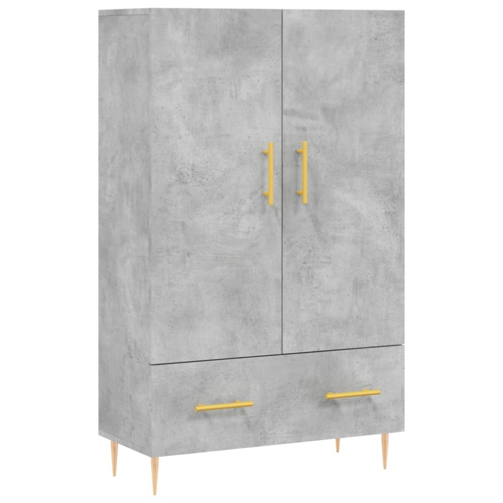 vidaXL Dulap înalt, gri beton, 69,5x31x115 cm, lemn prelucrat