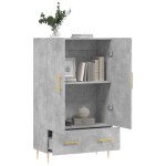 vidaXL Dulap înalt, gri beton, 69,5x31x115 cm, lemn prelucrat