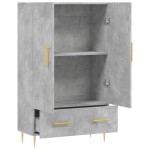 vidaXL Dulap înalt, gri beton, 69,5x31x115 cm, lemn prelucrat