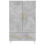 vidaXL Dulap înalt, gri beton, 69,5x31x115 cm, lemn prelucrat