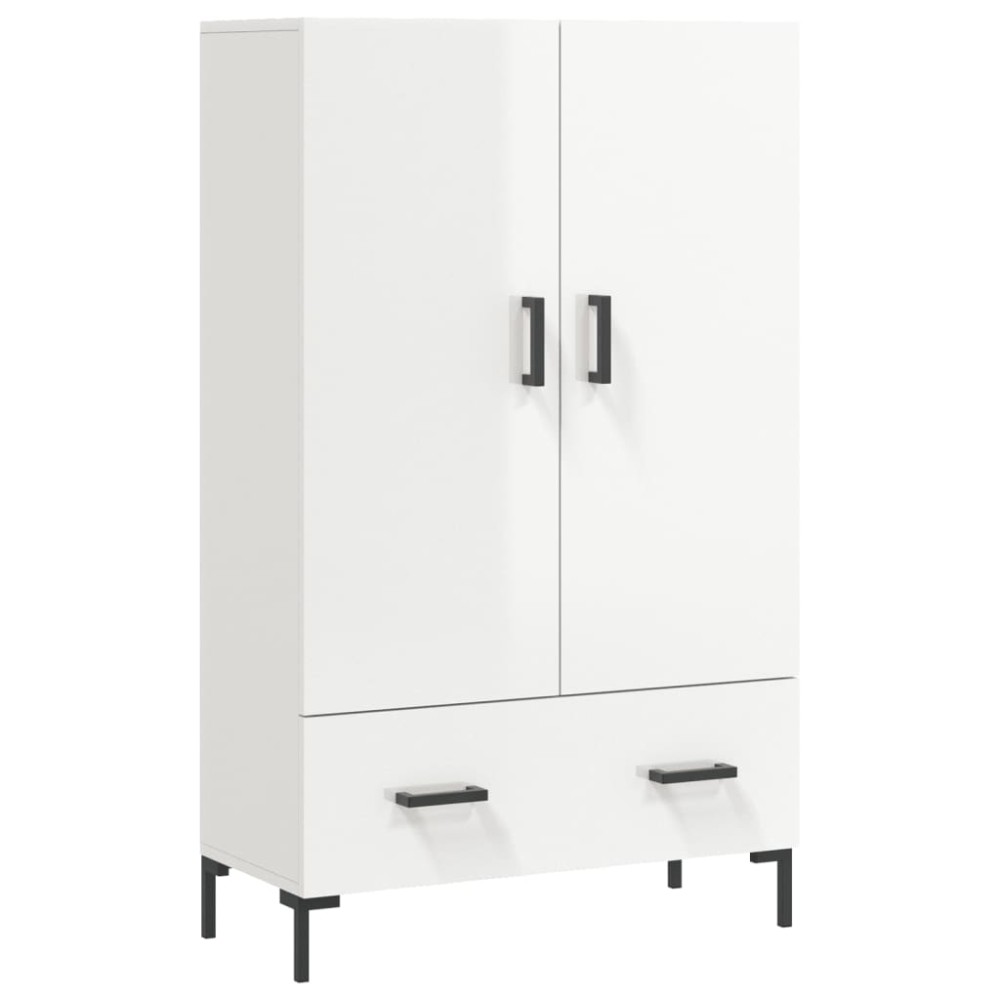 vidaXL Dulap înalt, alb extralucios, 69,5x31x115 cm, lemn prelucrat