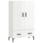 vidaXL Dulap înalt, alb extralucios, 69,5x31x115 cm, lemn prelucrat vidaXL Dulap înalt, alb extralucios, 69,5x31x115 cm, lemn prelucrat