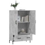 vidaXL Dulap înalt, gri beton, 69,5x31x115 cm, lemn prelucrat