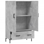 vidaXL Dulap înalt, gri beton, 69,5x31x115 cm, lemn prelucrat
