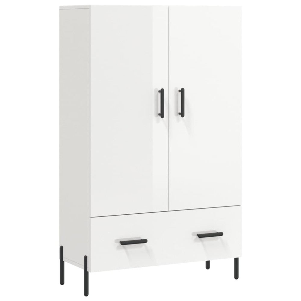 vidaXL Dulap înalt, alb extralucios, 69,5x31x115 cm, lemn prelucrat